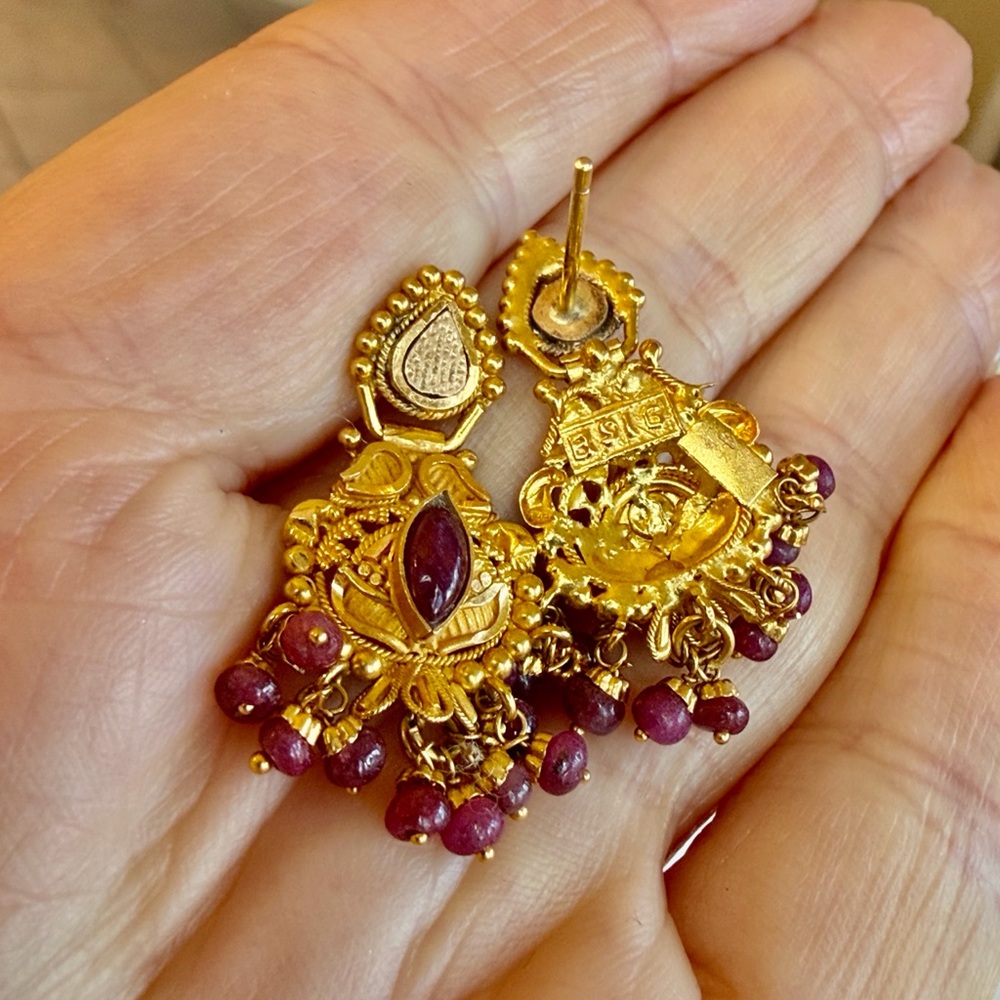 22 karat gold and ruby earrings - Picture 6 of 6